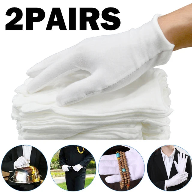 10Pcs White Cotton Work Gloves - ST LAND MANAGEMENT LLC