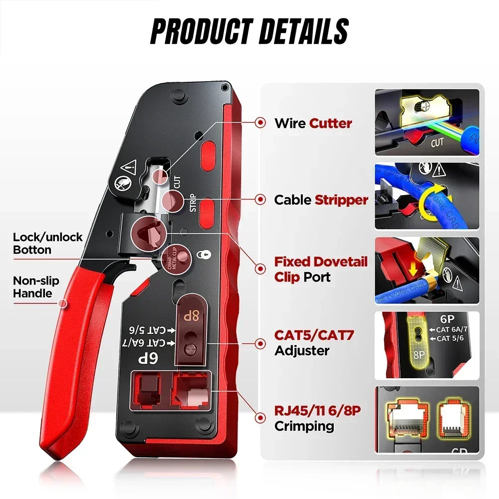 AMPCOM Cat 7 NETWORK CRIMPING Tool - ST LAND MANAGEMENT LLC