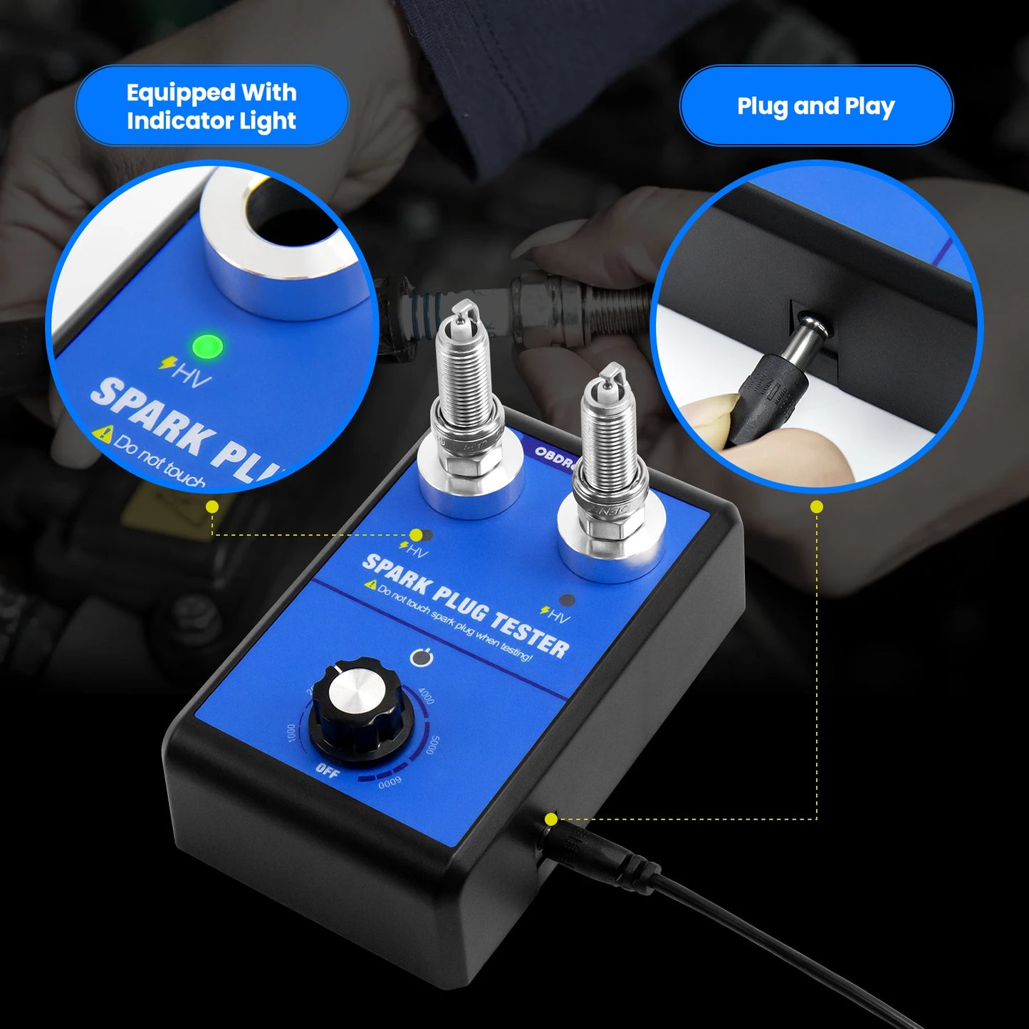 OBDResource Car Spark Plug Tester Dual Holes - ST LAND MANAGEMENT LLC