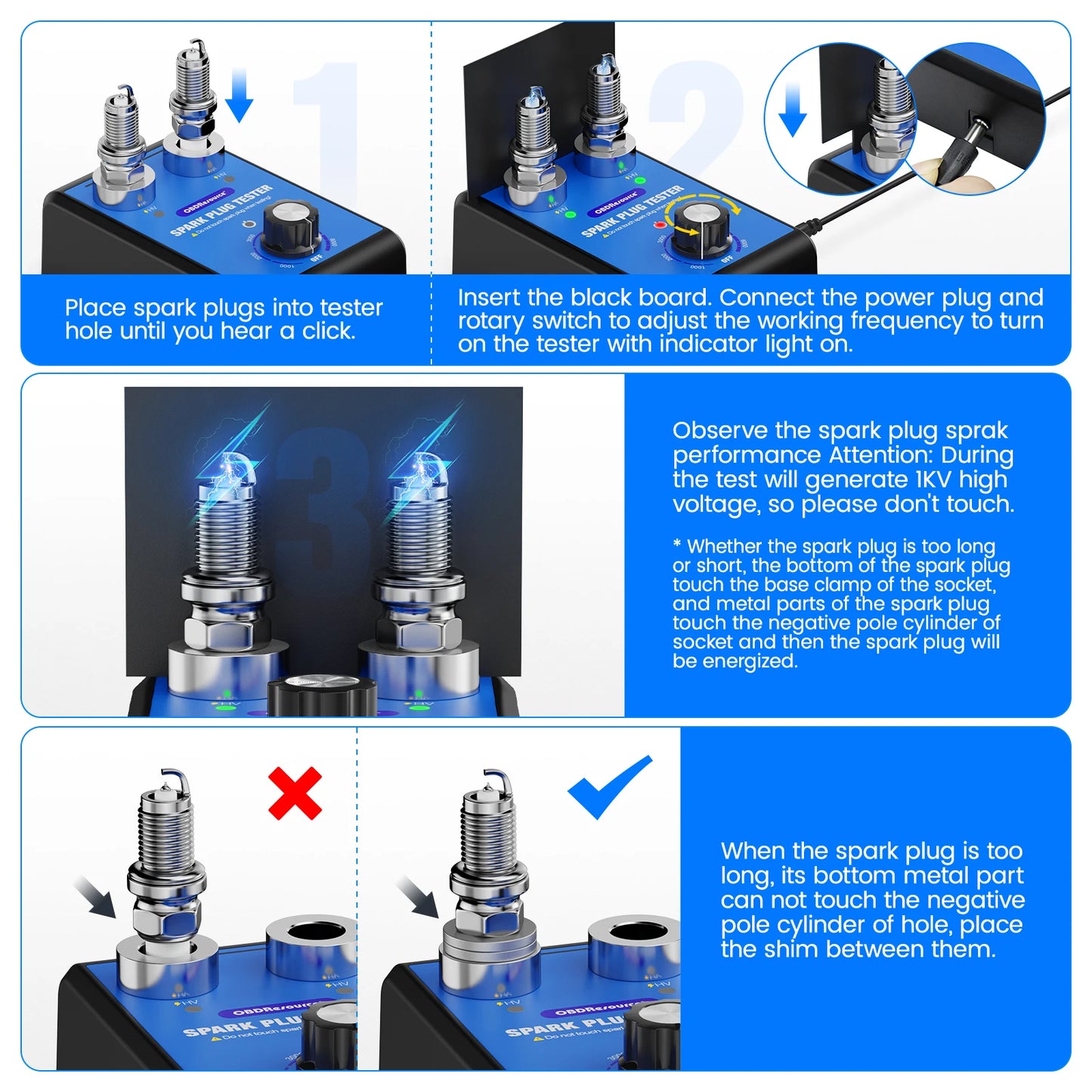 OBDResource Car Spark Plug Tester Dual Holes - ST LAND MANAGEMENT LLC