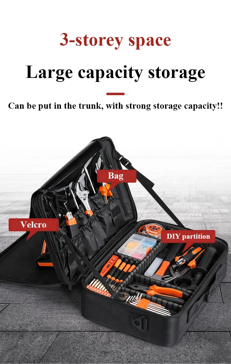 Large Portable 3 Stage Tool Bag Hand Tools - ST LAND MANAGEMENT LLC