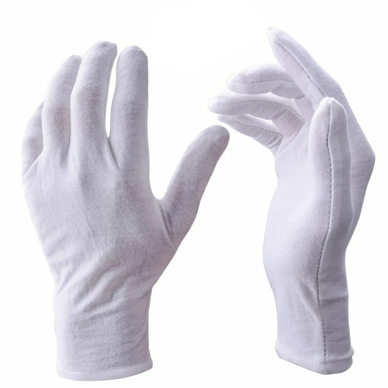 10Pcs White Cotton Work Gloves - ST LAND MANAGEMENT LLC