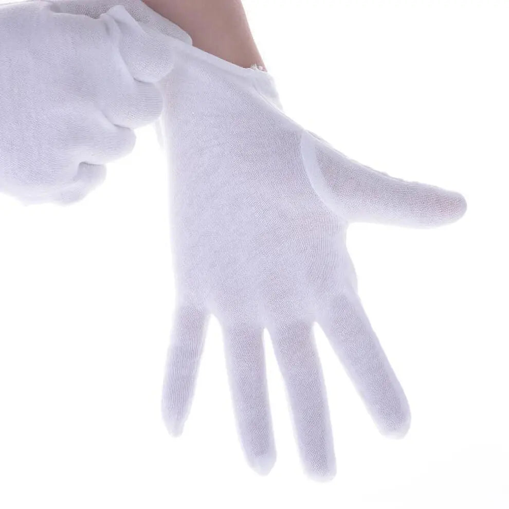 10Pcs White Cotton Work Gloves - ST LAND MANAGEMENT LLC