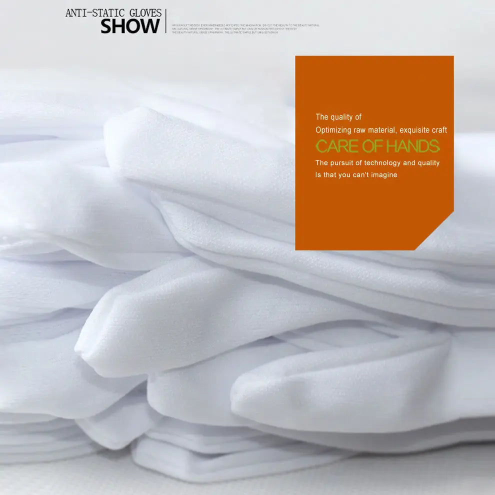 10Pcs White Cotton Work Gloves - ST LAND MANAGEMENT LLC