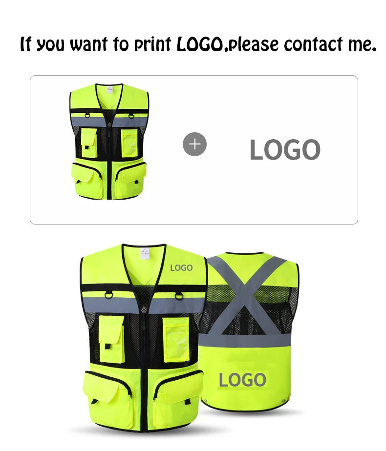 Custom LOGO Safety Vest Reflective - ST LAND MANAGEMENT LLC