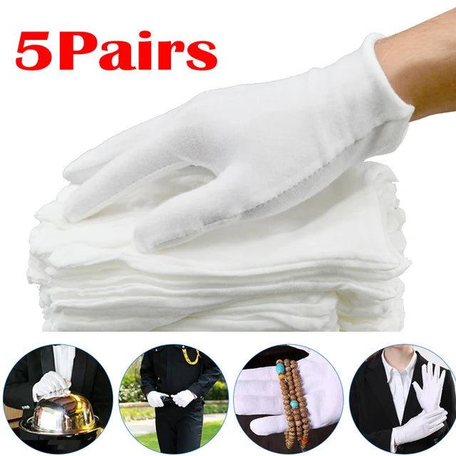 10Pcs White Cotton Work Gloves - ST LAND MANAGEMENT LLC