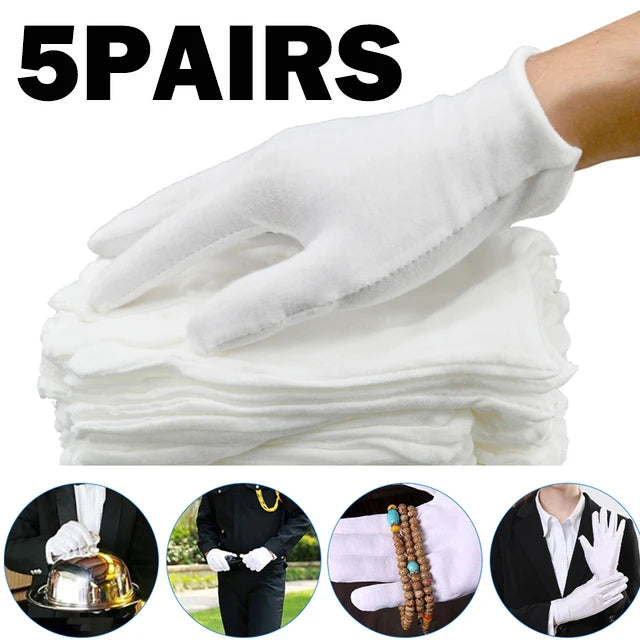 10Pcs White Cotton Work Gloves - ST LAND MANAGEMENT LLC