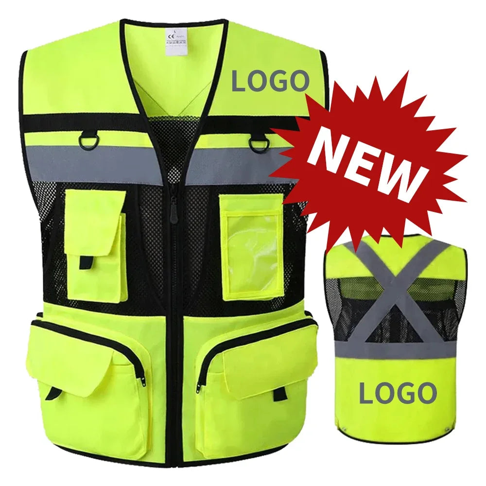 Custom LOGO Safety Vest Reflective - ST LAND MANAGEMENT LLC