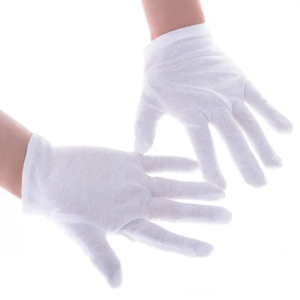 10Pcs White Cotton Work Gloves - ST LAND MANAGEMENT LLC