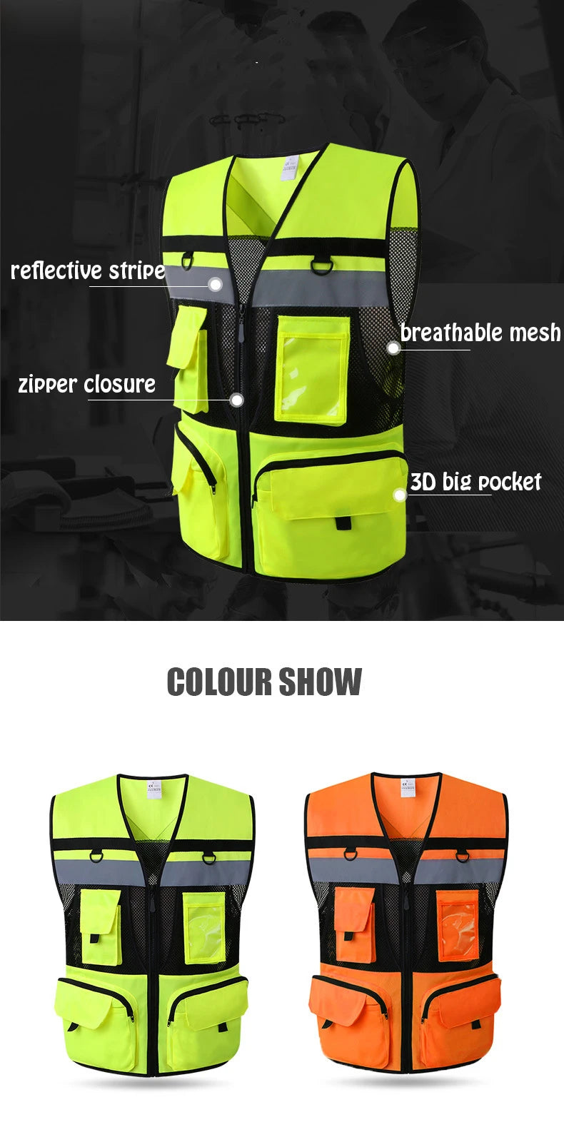 Custom LOGO Safety Vest Reflective - ST LAND MANAGEMENT LLC
