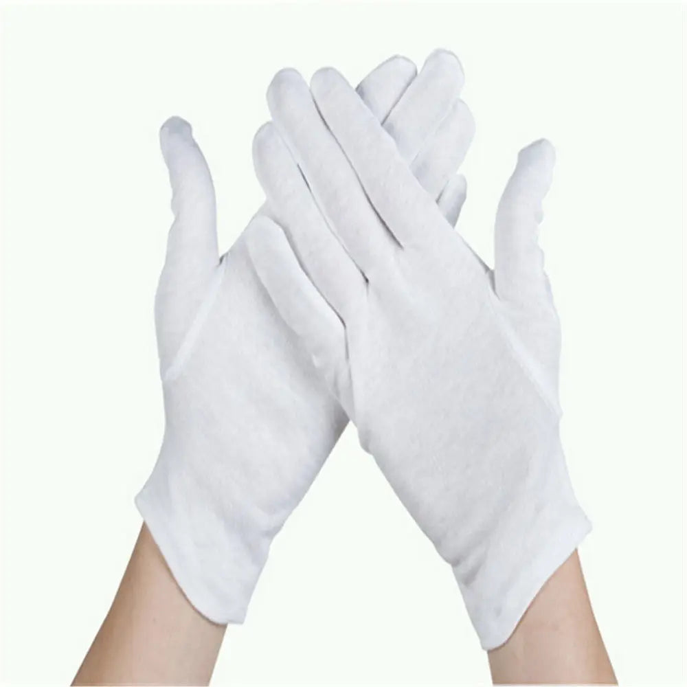10Pcs White Cotton Work Gloves - ST LAND MANAGEMENT LLC