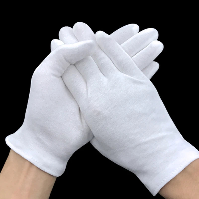 10Pcs White Cotton Work Gloves - ST LAND MANAGEMENT LLC