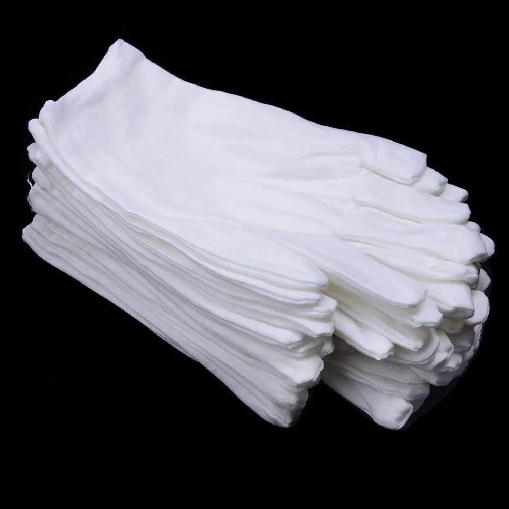 10Pcs White Cotton Work Gloves - ST LAND MANAGEMENT LLC