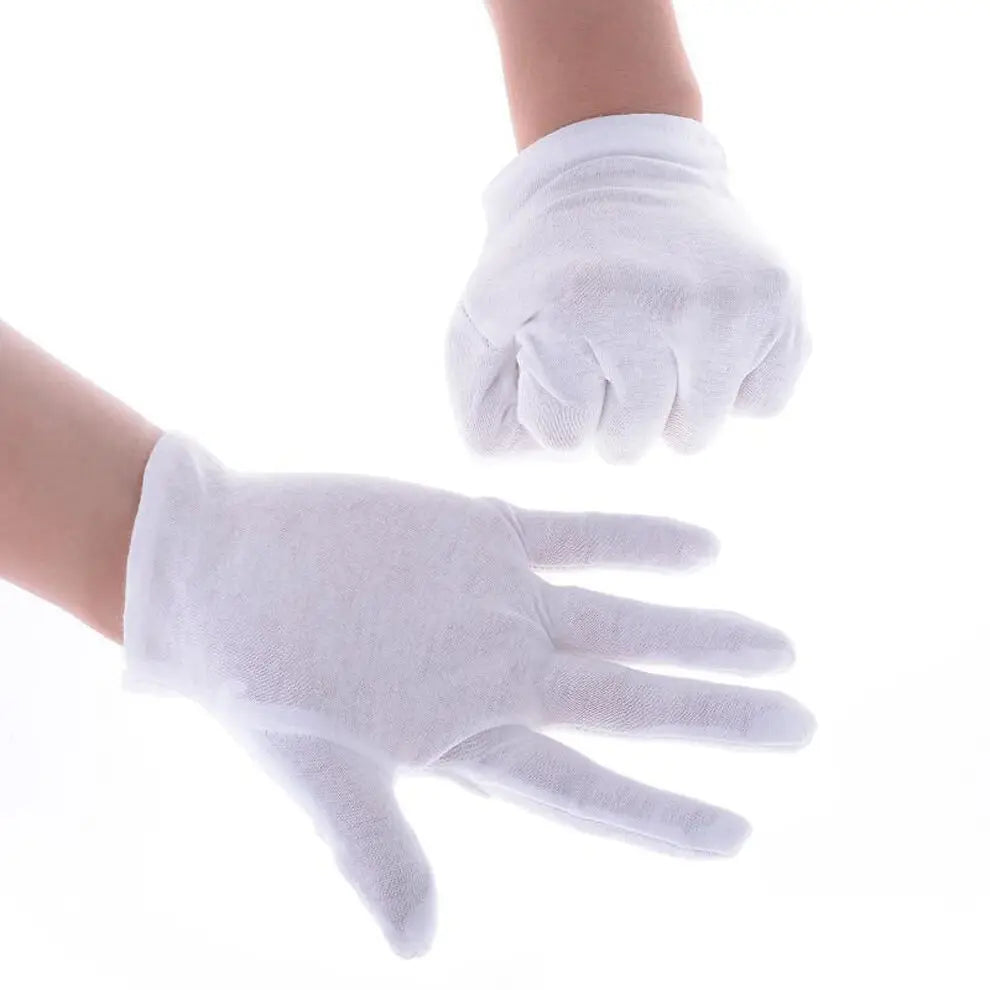 10Pcs White Cotton Work Gloves - ST LAND MANAGEMENT LLC