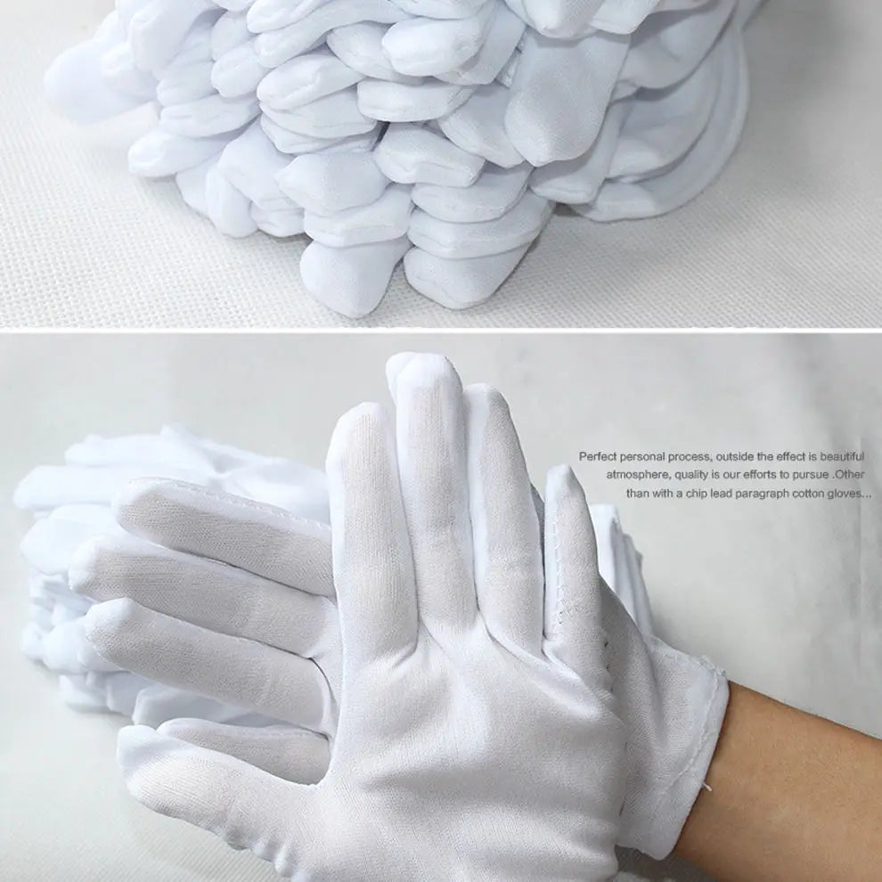 10Pcs White Cotton Work Gloves - ST LAND MANAGEMENT LLC