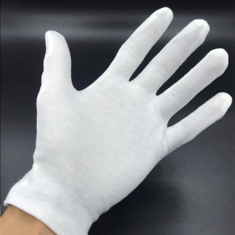 10Pcs White Cotton Work Gloves - ST LAND MANAGEMENT LLC