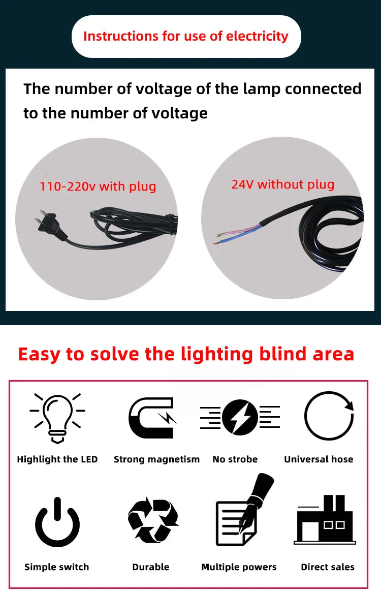 8/12/20W LED Machine Tool Working Lamp - ST LAND MANAGEMENT LLC