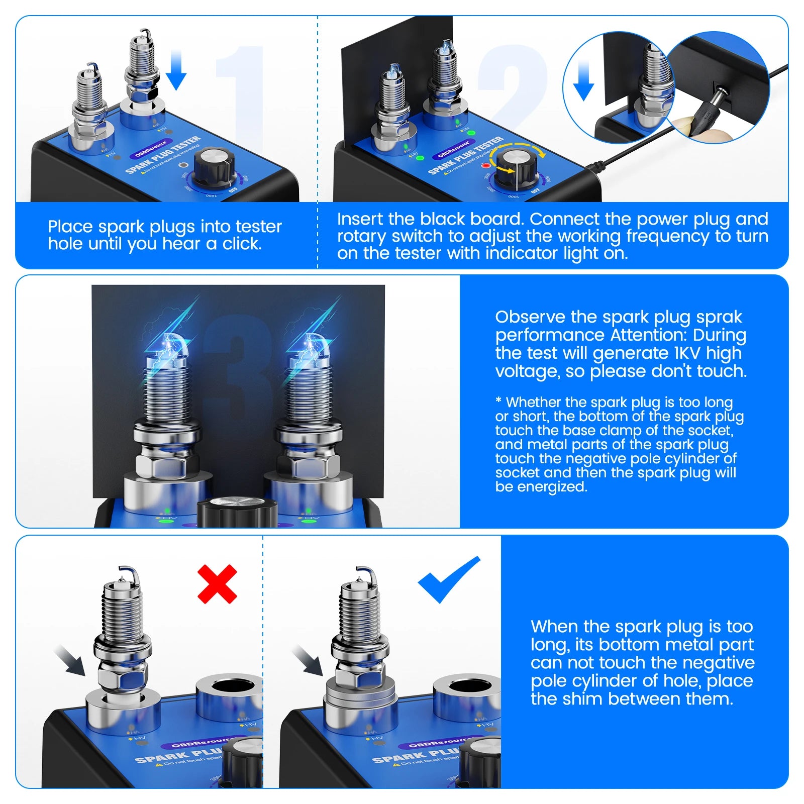 OBDResource Car Spark Plug Tester Dual Holes - ST LAND MANAGEMENT LLC