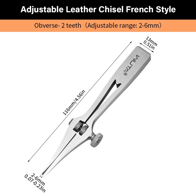 WUTA 2-6mm Adjustable Pricking Iron French - ST LAND MANAGEMENT LLC