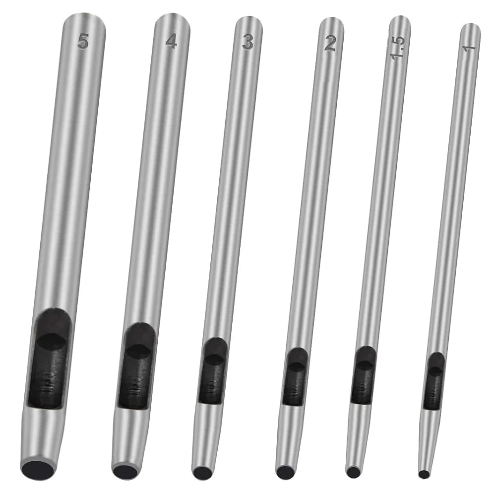 6Pcs Hollow Punch Leather Hole Cutter - ST LAND MANAGEMENT LLC