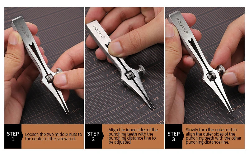 WUTA 2-6mm Adjustable Pricking Iron French - ST LAND MANAGEMENT LLC