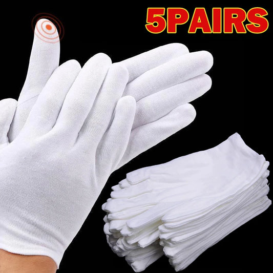 10Pcs White Cotton Work Gloves - ST LAND MANAGEMENT LLC
