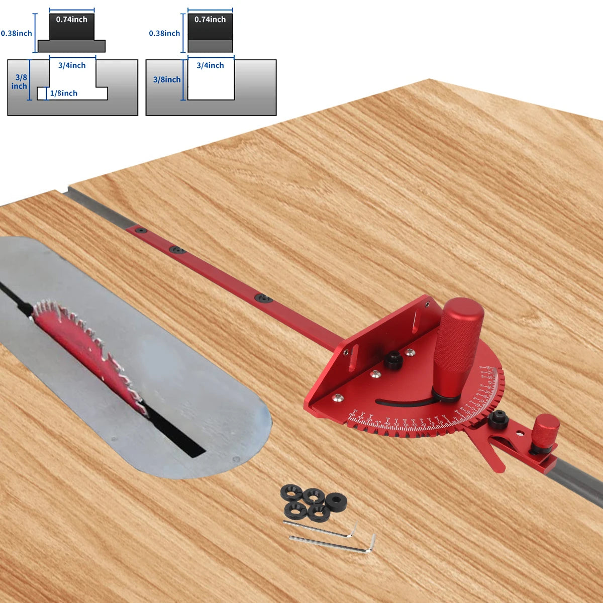 1 Set Miter Gauge And 400MM Fence With Track - ST LAND MANAGEMENT LLC