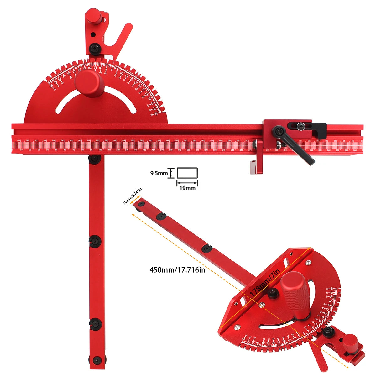 1 Set Miter Gauge And 400MM Fence With Track - ST LAND MANAGEMENT LLC