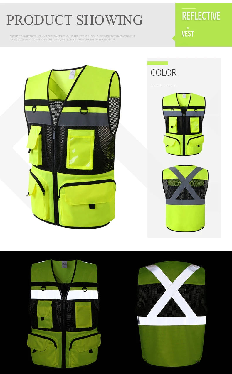 Custom LOGO Safety Vest Reflective - ST LAND MANAGEMENT LLC