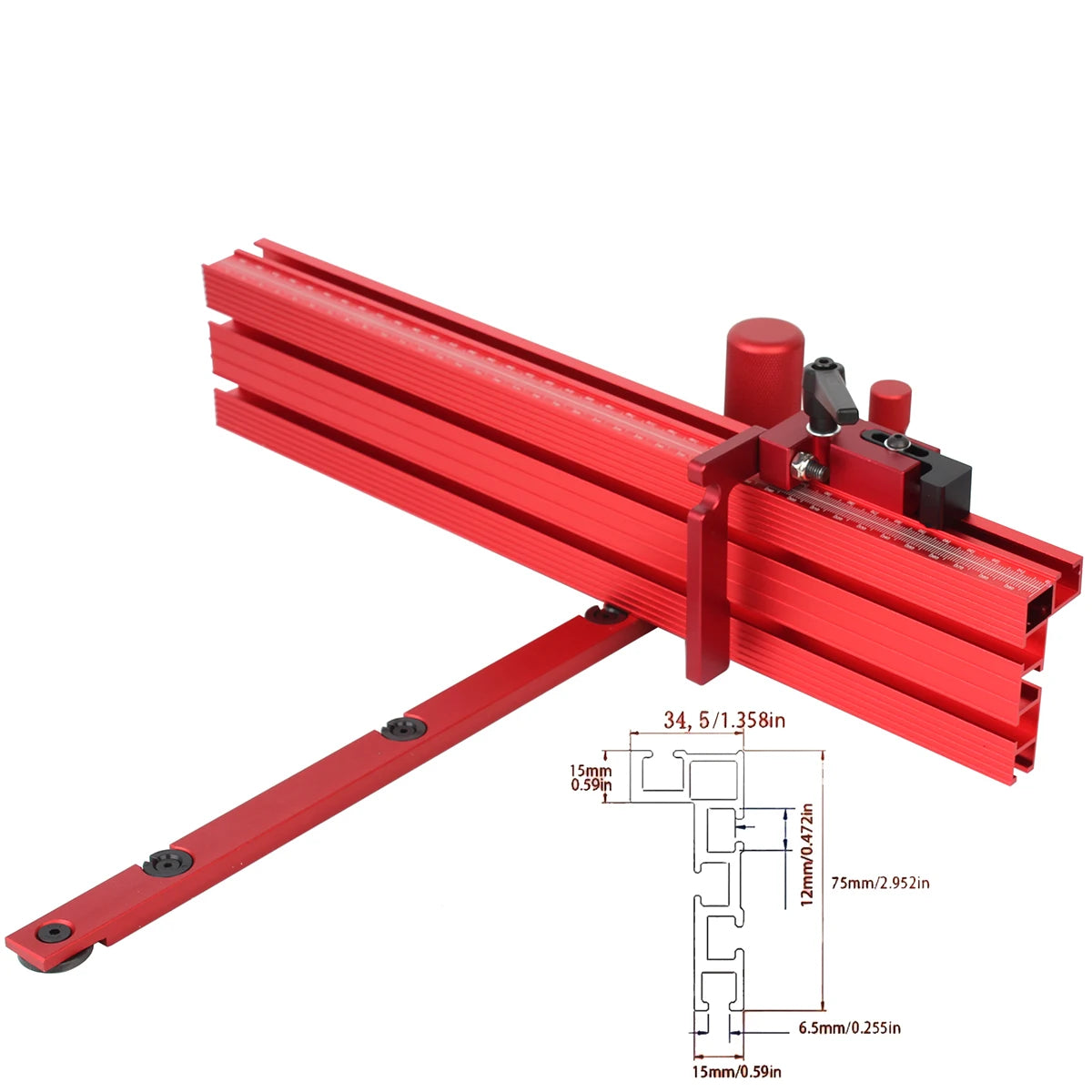 1 Set Miter Gauge And 400MM Fence With Track - ST LAND MANAGEMENT LLC